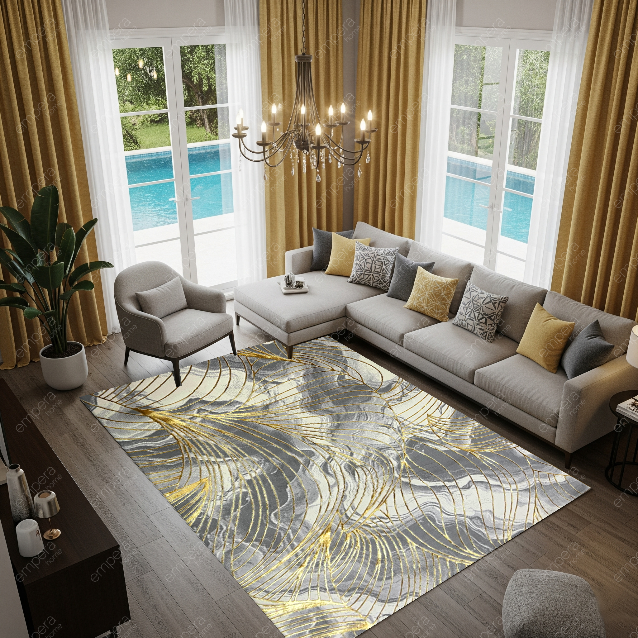 Covor Buse ,Ivy Auriu  Living, Dormitor, Modern