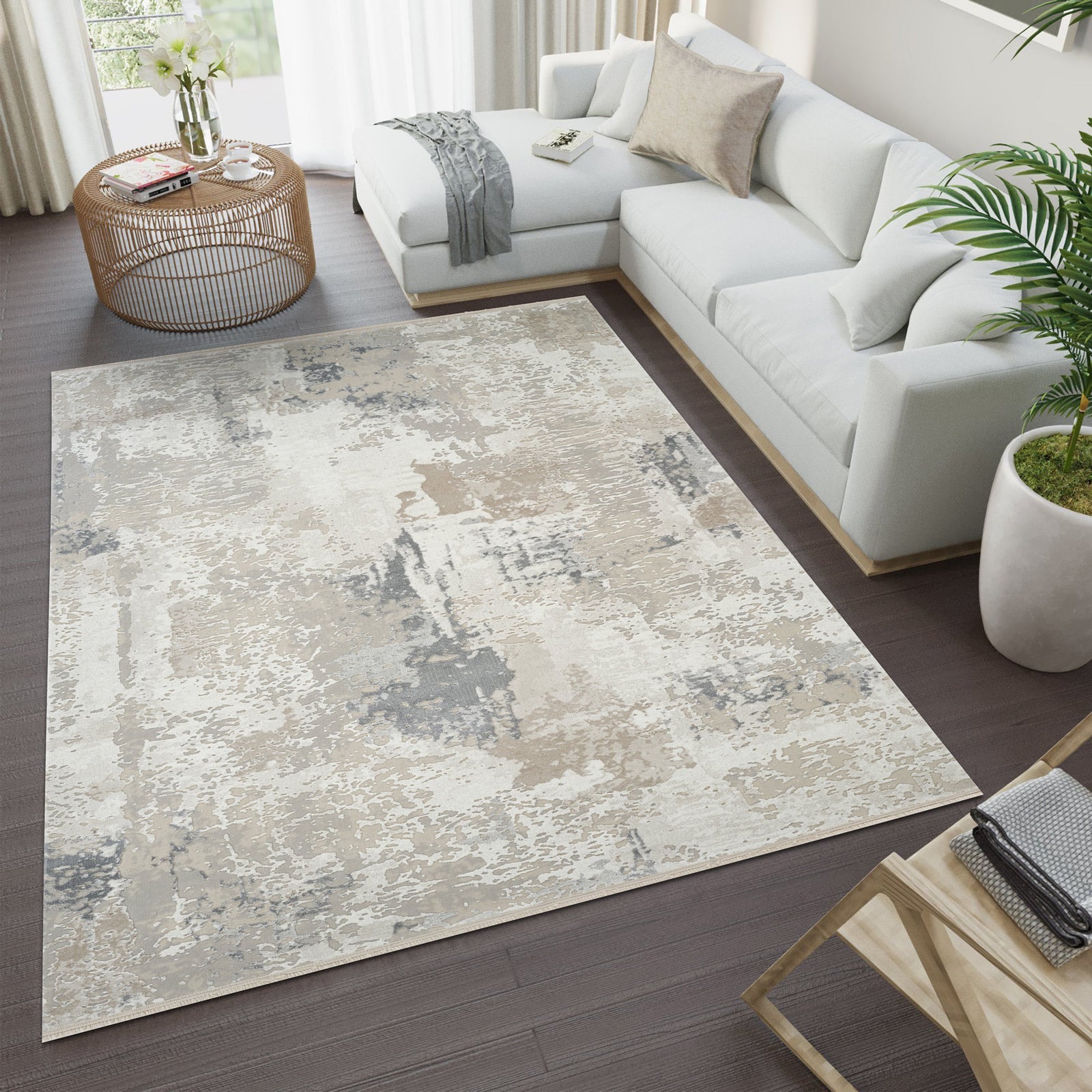 Covor, Anemon ,Living, Moderne ,Premium -T014A CREAM L.BEIGE