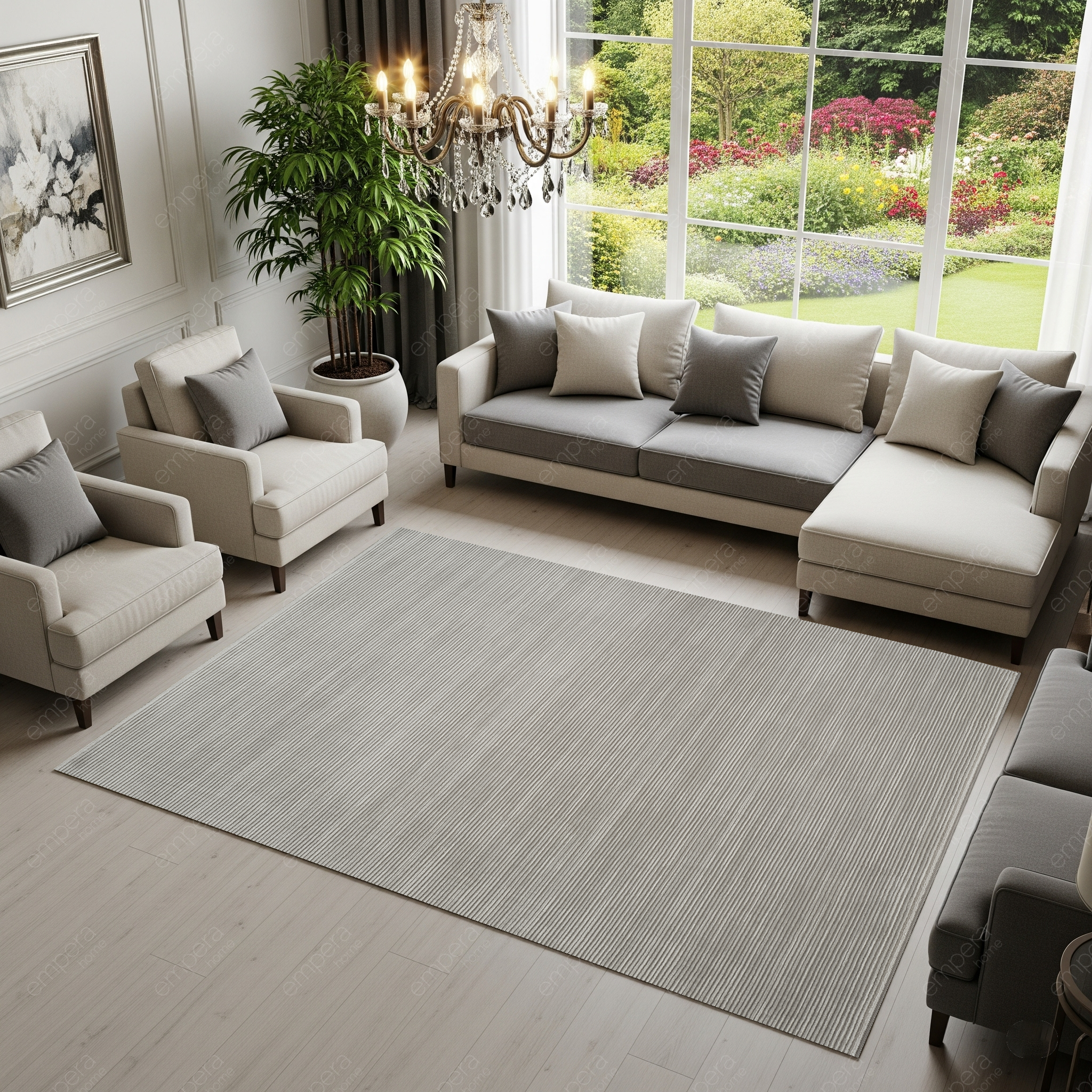 Covor, Anemon ,Living, Moderne ,Premium -F043A SILVER L.GREY