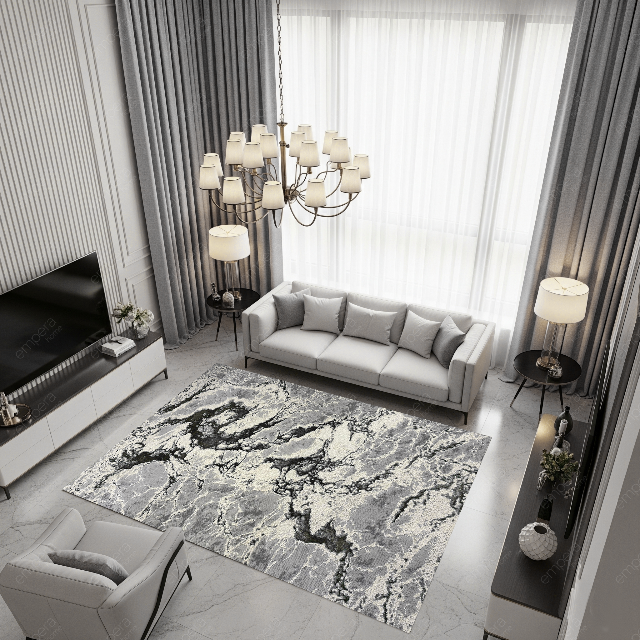 Covor Buse ,Fulgerul Grey, Living, Dormitor, Modern