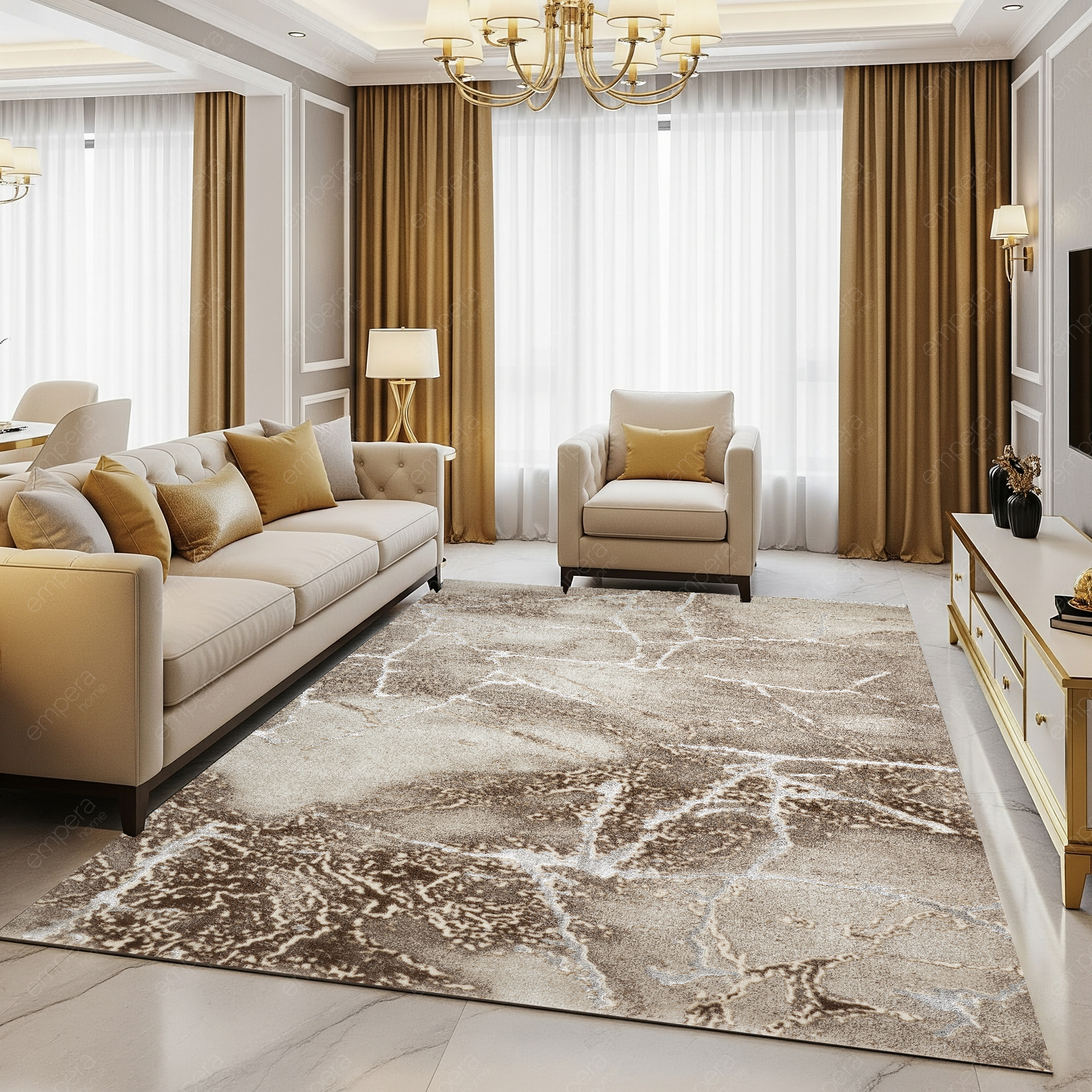 Covor Marmara Gresie Beige Maro